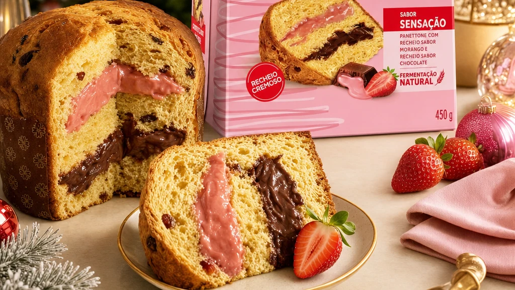 Nestlé amplia linha natalina com Panettone Sensação de morango e chocolate