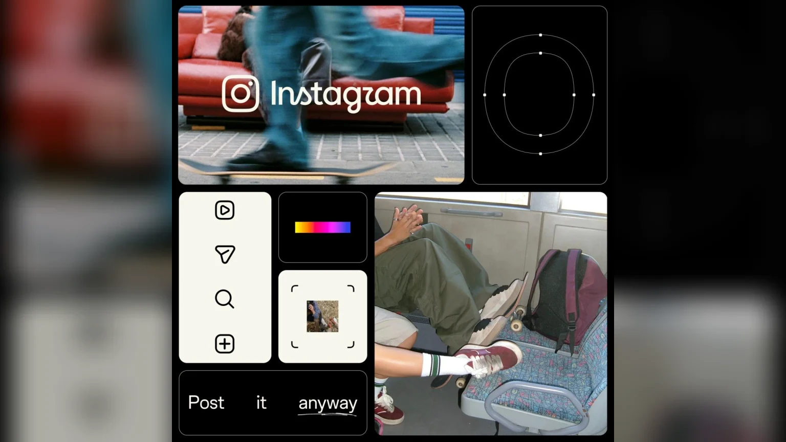 Sistema visual do brand refresh do Instagram com wordmark, ícones e aplicações